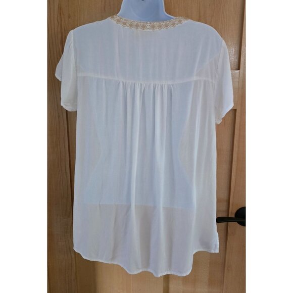 Savanna Jane S Floral Embroidered Boho Top With Short Sleeves - Picture 4 of 6